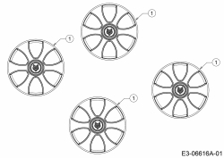 Ersatzteile WOLF-Garten Benzin Rasenmäher ohne Antrieb S 4200 Typ: 11A-LO5N650  (2015) Radkappen 