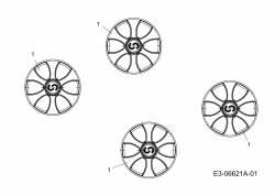 Ersatzteile Sterwins Motormäher 420 BPC Typ: 11A-I44M638  (2011) Radkappen