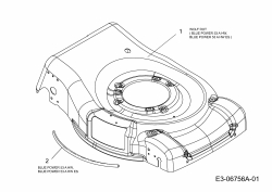 Ersatzteile WOLF-Garten Benzin Rasenmäher mit Antrieb Blue Power 53 AHWES Typ: 12AJ869M650  (2011) Mähwerksgehäuse 
