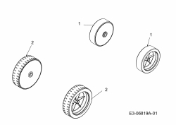 Ersatzteile WOLF-Garten Elektro Rasenmäher ohne Antrieb Ambition 33 E Typ: 18D-M4D-650  (2011) Räder 