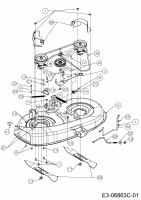 Ersatzteile MTD Rasentraktor 420/38 Typ: 13A2765F308  (2015) Mähwerk F (38/96cm) 