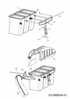 Ersatzteile Zubehör Garten- und Rasentraktoren Grasfangeinrichtung für 900 Serie (NX-09) mit Mähwerk K (54/137cm) Typ: 19A40002OEM  (2015) Grasfangsack, Grasfangsackdeckel