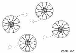 Ersatzteile WOLF-Garten Benzin Rasenmäher mit Antrieb A 5300 A Typ: 12A-POKC650 (2019) Radkappen 