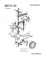 Ersatzteile MTD Balkenmäher BM 87-40 Typ: 25A-FM4J678  (2008) Fahrantrieb, Mähantrieb 