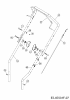 Ersatzteile MTD Benzin Rasenmäher ohne Antrieb Smart 395 PO Typ: 11CBB1SJ600 (2019) Bremszug, Holm 