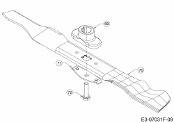 Ersatzteile MTD Benzin Rasenmäher ohne Antrieb Smart 395 PO Typ: 11CBB1SJ600 (2019) Messer, Messeraufnahme 