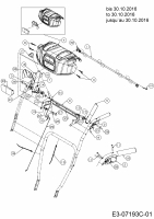 Ersatzteile WOLF-Garten Schneefräse SF 66 E Typ: 31AY54T3650  (2017) Armaturenbrett, Handhebel bis 30.09.2016 