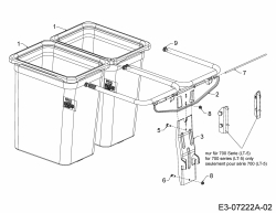 Ersatzteile Zubehör Garten- und Rasentraktoren Grasfangeinrichtung für 900 Serie (NX-09) mit Mähwerk G (42/107cm) Typ: OEM-190-180A  (2009) Grasfangsack