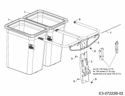 Ersatzteile Zubehör Garten- und Rasentraktoren Grasfangeinrichtung für 700 Serie (LT-5) mit Mähwerk G (42/107cm) Typ: OEM-190-180A  (2018) Grasfangsack