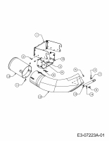 Ersatzteile Zubehör Garten- und Rasentraktoren Grasfangeinrichtung für 900 Serie (NX-09) mit Mähwerk F (38/96cm) Typ: OEM-190-180A  (2012) Aufnahmebügel, Untere Röhren