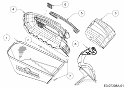 Ersatzteile WOLF-Garten Benzin Rasenmäher ohne Antrieb Expert 42 B Typ: 11A-H65E650  (2013) Grasfangsack, Heckklappe 