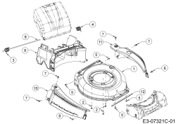 Cub Cadet Ersatzteile Motormäher mit Antrieb CC 46 SPC V 12BVK1KC603  (2016) Leitstück hinten, Mähwerksgehäuse, Stange für Heckklappe, Seitenverkleidungen