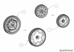 Ersatzteile WOLF-Garten Benzin Rasenmäher mit Antrieb Expert 46 BA ES Typ: 12AEK18Z650  (2012) Räder 