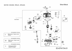 Ersatzteile MTD-Motoren Vertikal 4P90JH Typ: 752Z4P90JH  (2012) Rumpfmotor