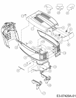 Ersatzteile Lux Tools Rasentraktoren RT 155-92 H Typ: 13WM77TE694  (2014) Motorhaube T-Style