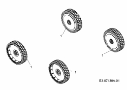 Ersatzteile MTD Benzin Rasenmäher ohne Antrieb P 40 PO Typ: 11A-I1JS615  (2012) Räder 