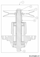 Ersatzteile MTD Rasentraktor MTD 92 Typ: 13A7765E600 (2020) Messerspindel 618-0409C 