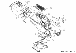 Ersatzteile WOLF-Garten Rasentraktor Ambition 92.130 H Typ: 13RH71RE650  (2014) Motorhaube R-Style 