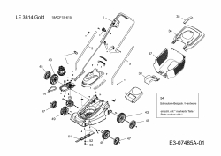 Ersatzteile MTD Elektro Rasenmäher ohne Antrieb LE 3814 Typ: 18ACF1S-615  (2012) Grundgerät 