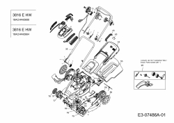 Ersatzteile MTD Elektro Rasenmäher ohne Antrieb 3816 EHW Typ: 18ACH4H2600  (2016) Grundgerät 