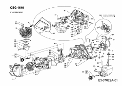 Ersatzteile WOLF-Garten Benzin Kettensäge CSG 4640 Typ: 41AY4640650  (2013) Motor 