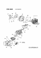 Ersatzteile WOLF-Garten Benzin Kettensäge CSG 4640 Typ: 41AY4640650  (2013) Auspuff, Luftfilter, Vergaser 