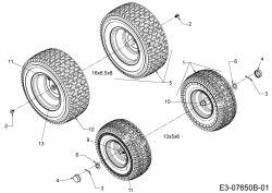 Ersatzteile WOLF-Garten Rasentraktor Scooter Pro Hydro Typ: 13A221HD650  (2016) Räder 13x5 + 16x6,5 
