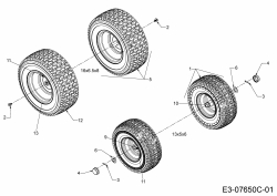 Ersatzteile WOLF-Garten Rasentraktor Scooter Hydro Typ: 13A221SD650  (2018) Räder 13x5x6; 16x6,5x8 
