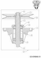 Ersatzteile WOLF-Garten Rasentraktor Scooter Hydro Typ: 13A221SD650  (2018) Messerspindel 618-04822B 