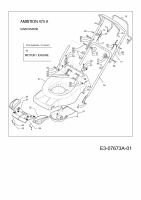 Ersatzteile WOLF-Garten Benzin Rasenmäher mit Antrieb Ambition 475 A Typ: 12ABC55Z650  (2013) Gehäuse, Holm, Schalthebel 