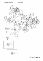 Ersatzteile WOLF-Garten Benzin Rasenmäher mit Antrieb Ambition 475 A Typ: 12ABC55Z650  (2013) Messer, Räder, Schnitthöhenverstellung, Getriebe 