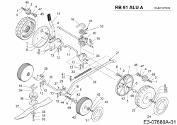 Ersatzteile Raiffeisen-Markt Motormäher mit Antrieb RB 51 ALUA Typ: 12ABG18T628  (2013) Messer, Räder, Schnitthöhenverstellung, Getriebe