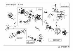 Ersatzteile MTD-Motoren Horizontal 170-VHB Typ: 752Z170-VHB  (2012) Motor