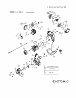 Ersatzteile WOLF-Garten Motorhacke C 32 B Typ: 21B-165R650  (2013) Motor 