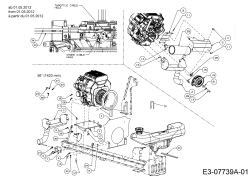 Cub Cadet Ersatzteile Gartentraktoren GTX 2100 14A-3GE-603  (2012) Chokezug, Elektromagnetkupplung, Gaszug, Motorzubehör ab 01.05.2012