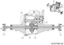 Cub Cadet Ersatzteile Gartentraktoren GTX 2100 14A-3GE-603  (2015) Achstrichter, Bremse, Differential, Radnaben