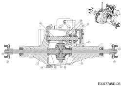 Cub Cadet Ersatzteile Gartentraktoren GTX 2100 14A-3GE-603  (2016) Achstrichter, Bremse, Differential, Radnaben