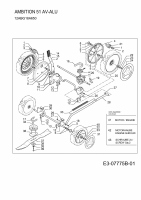 Ersatzteile WOLF-Garten Benzin Rasenmäher mit Antrieb Ambition 51 AV-ALU Typ: 12ABG18A650  (2013) Messer, Räder, Schnitthöhenverstellung, Getriebe 