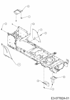 Ersatzteile Massey Ferguson Rasentraktoren MF 38-16 SD Typ: 13BG91CF695 (2012) Abdeckungen Rahmen