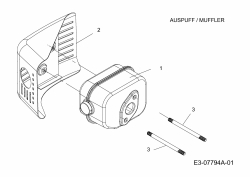 Ersatzteile MTD-Motoren Vertikal 1P61RHC Typ: 752Z1P61RHC  (2015) Auspuff