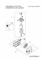 Ersatzteile MTD-Motoren Vertikal 1P61RHC Typ: 752Z1P61RHC  (2015) Vergaser, Luftfilter