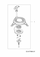 Ersatzteile MTD-Motoren Vertikal 1P65RHA Typ: 752Z1P65RHA  (2013) Reversierstarter