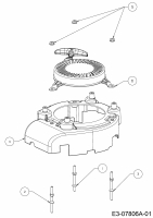 Ersatzteile MTD-Motoren Vertikal 1P65WHC Typ: 752Z1P65WHC  (2012) Gebläsegehäuse, Reversierstarter