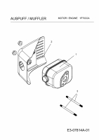 Ersatzteile MTD-Motoren Vertikal 1P70C0A Typ: 752Z1P70C0A  (2012) Auspuff