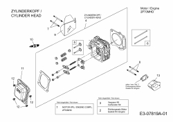 Ersatzteile MTD-Motoren Vertikal 2P70MHD Typ: 752Z2P70MHD  (2015) Zylinderkopf