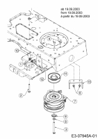 Ersatzteile Yard-Man Gartentraktoren AH 8220 Typ: 14BU804H643  (2004) Elektromagnetkupplung, Motorkeilriemenscheibe