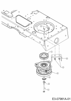 Ersatzteile Yard-Man Rasentraktoren AN 5175 Typ: 13XD504N643  (2002) Elektromagnetkupplung, Motorkeilriemenscheibe