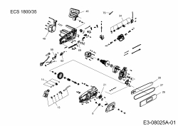 Ersatzteile MTD Elektro Kettensäge ECS 1800/35 Typ: 41AZ041-678  (2018) Grundgerät 