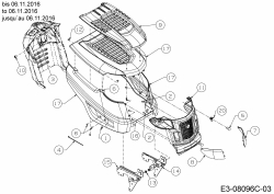 Ersatzteile Tigara Rasentraktoren TG 15/96 HE Typ: 13H279KF649 (2017) Motorhaube K-Style bis 06.11.2016