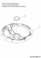 Ersatzteile Bestgreen Rasentraktoren BG PRO 155105 HRBK-13 Typ: 13AM713N655  (2013) Lenkrad ab 03.12.2012 bis 28.02.2013